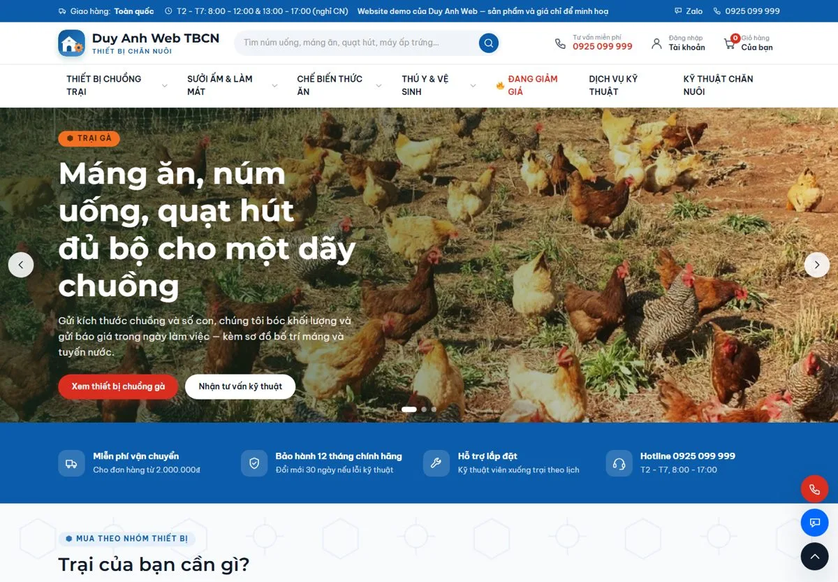 Thiết bị chăn nuôi & nông nghiệp