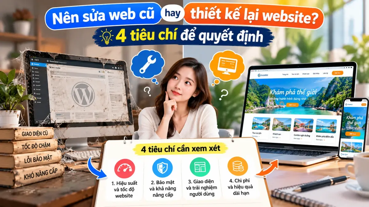 Nên sửa web cũ hay thiết kế lại website - 4 tiêu chí để quyết định