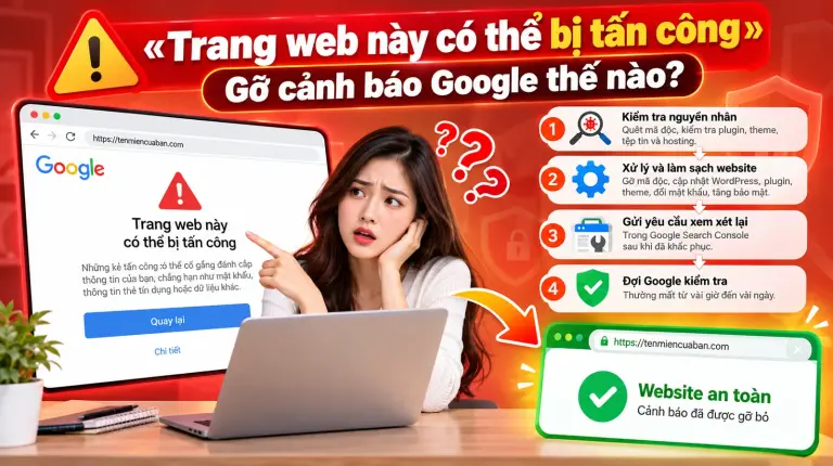 «Trang web này có thể bị tấn công» gỡ cảnh báo Google thế nào