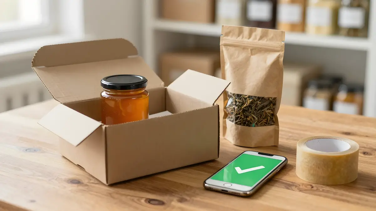 Hũ mật ong trong thùng carton, điện thoại báo đơn mới từ website bán hàng